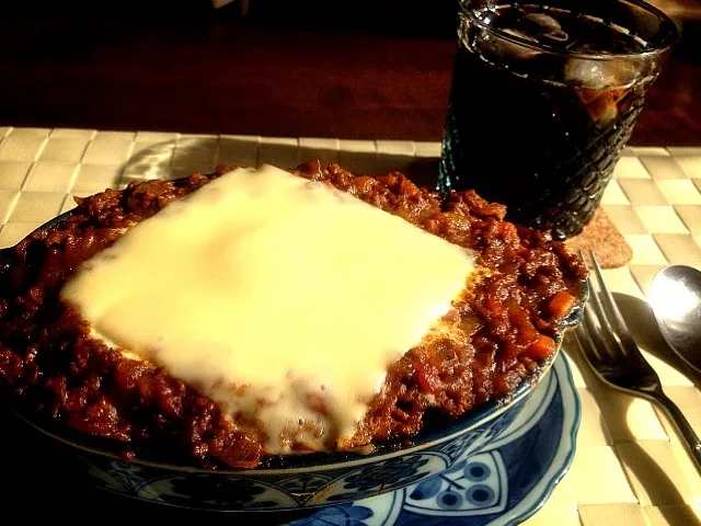 Snapdishの料理写真:ブランチ🍴トーストのキーマカレーグラタン✨|ナガマンさん