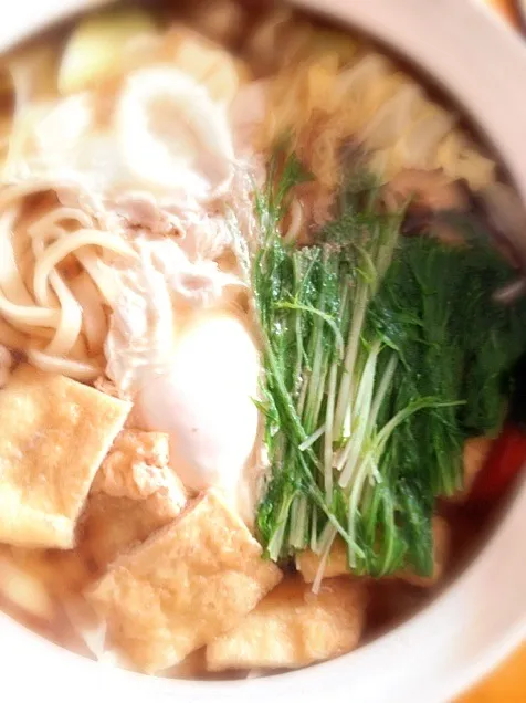 Snapdishの料理写真:鍋焼き水沢うどん|水野愛日(ミズノマナビ)さん