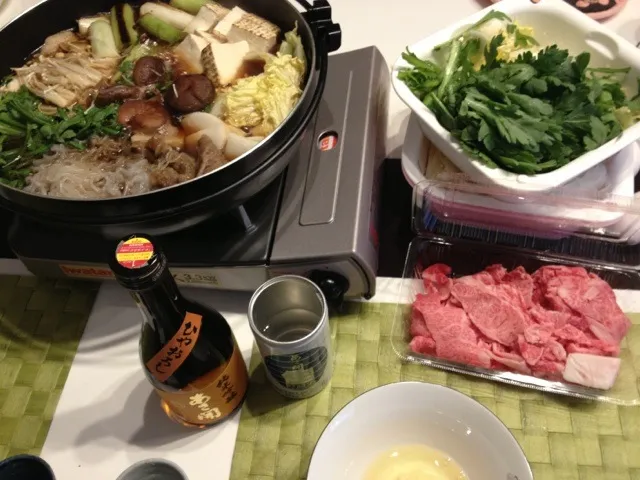 今夜は今半のお肉ですき焼き、、、、合わせたのはあさ開さんの生貯蔵酒とひやおろし|gintanさん