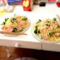 ベーコン&ブロッコリーのチーズパスタ