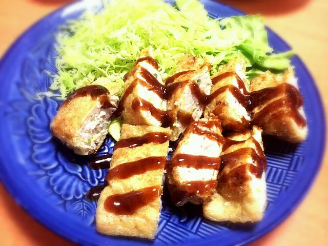 つくねいり油あげ|でんさん