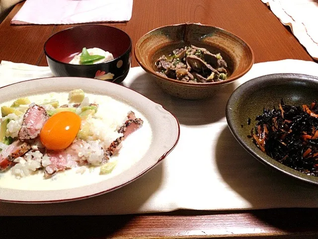 Snapdishの料理写真:母子水入らずの夕飯🎶|5児のママさん