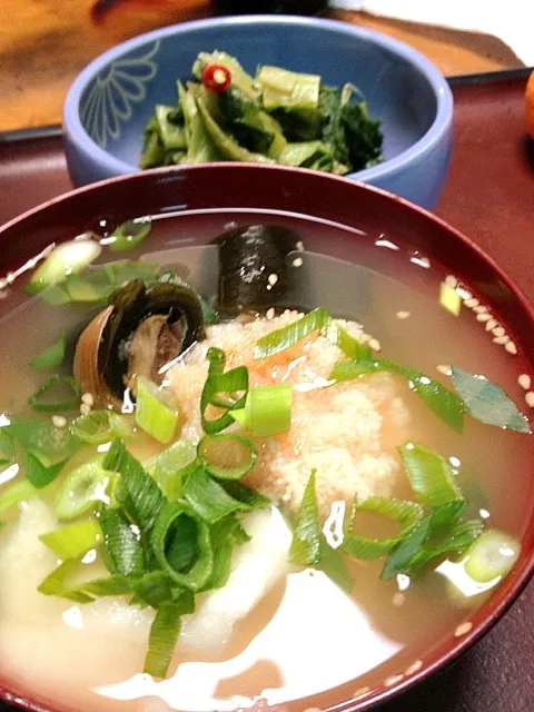 永谷園のお吸い物に鏡餅でお雑煮|まゆさんさん