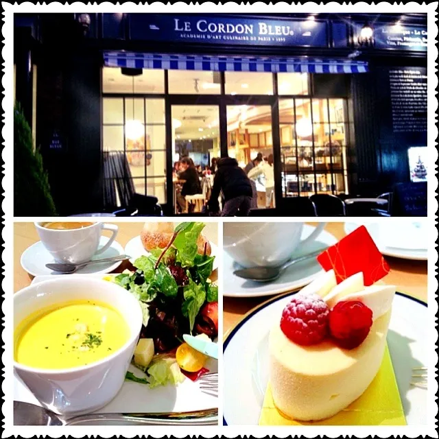 Snapdishの料理写真:🇫🇷かぼちゃのスープとモッツァレラチーズとトマトのサラダ モン フランボワーズ   Pumpkin soup. Mozzarella and tomato salad. Mon Framboise|ピロさん