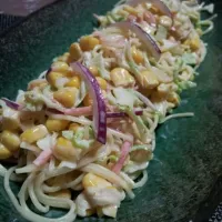 Snapdishの料理写真:==胡麻油でパスタサラダ==