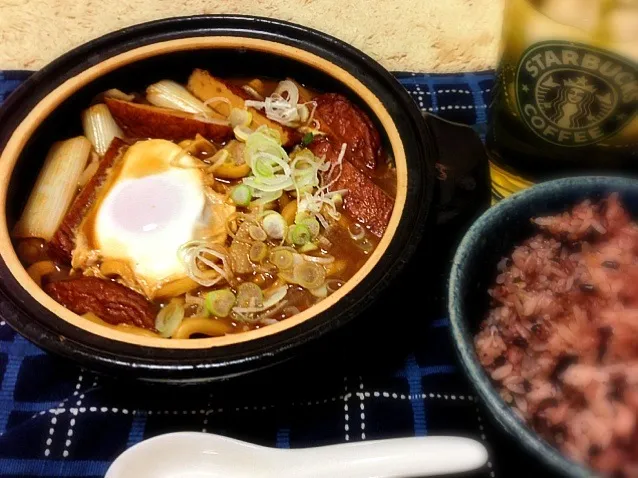 東京は大雪で外に出れないので、頂き物の山本屋本店の『味噌煮込みうどん』作っちゃいました(=^x^=)美味しく出来ました！|まあん👽さん