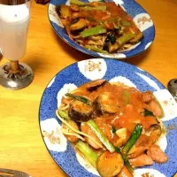 作ってくれた小松菜とナスのトマトパスタ|ななみーぬさん