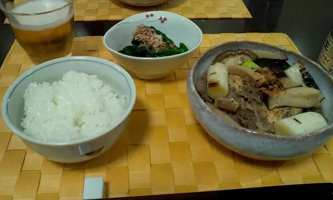 肉豆腐とほうれん草のおひたし|針生信治さん