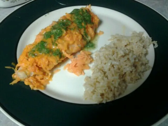 Sweet Potato Crusted Fish with Cilantro Lime Vinaigrette|Sylviaさん