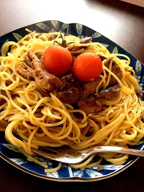 さんまの蒲焼パスタ|こーこさん