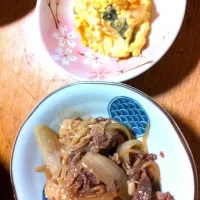 牛肉の甘辛炒め と カボチャのサラダ|いずママさん