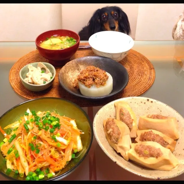 今日の夕食〜🌼目立ちたがり屋ワンコ再び登場🐶|ベルさん