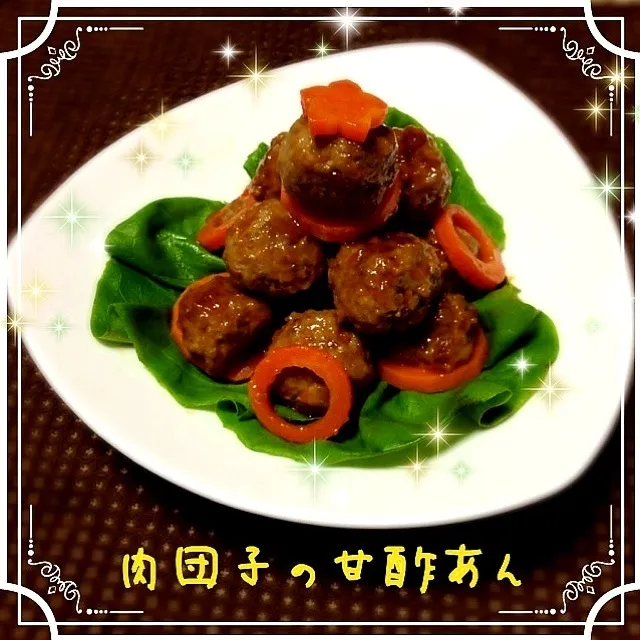 Snapdishの料理写真:肉団子の甘酢あん (meatballs with  sweetened vinegar sauce)|まるちゃんさん