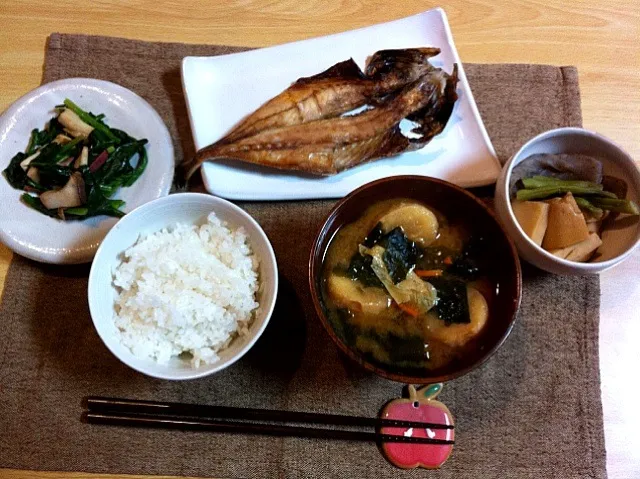 アジの開き定食|はらぺこ青虫さん