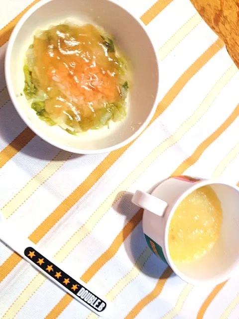 鮭と白菜のあんかけそうめんとさつまいも|♡Madora♡さん