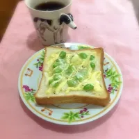 枝豆チーズトースト|ミントとよもぎさん