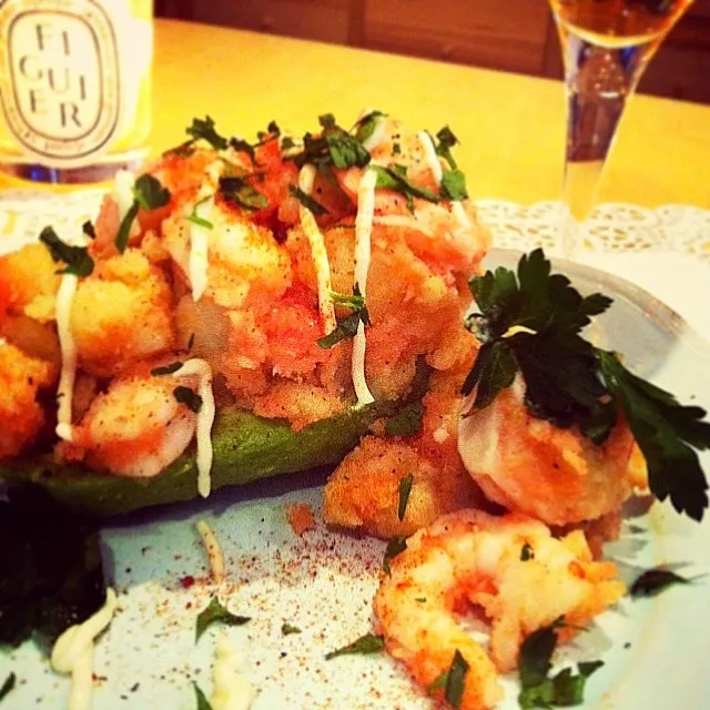 Shrimp Taramosalata on Avocado cup|tayukoさん