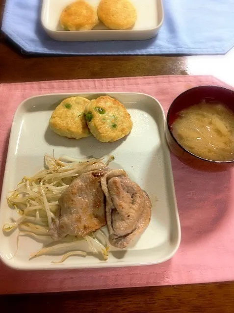 醤油麹の生姜焼き＊豆腐と枝豆のふわふわ焼き|ミントとよもぎさん