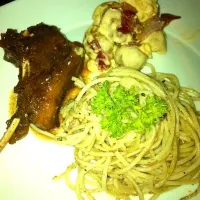 Lambchop wth spanish pasta & cheesy potato|Orange Lazatinさん