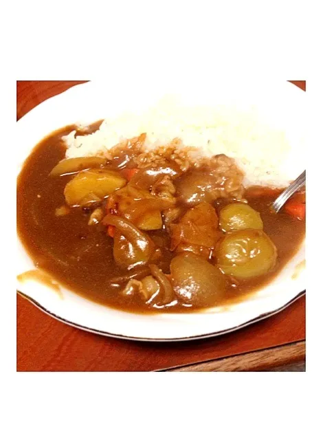 Snapdishの料理写真:青いトマトでカレー|ryoo_pyさん