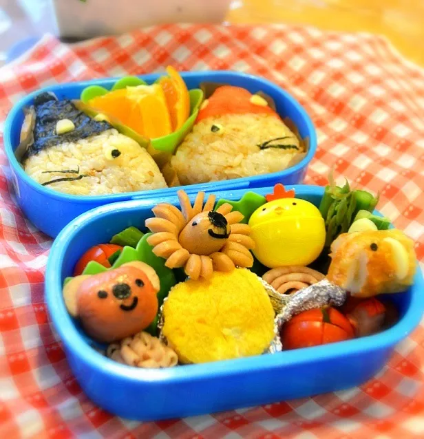 幼稚園チビ男子弁当。ぐりとぐらのケーキ|eguchiさん