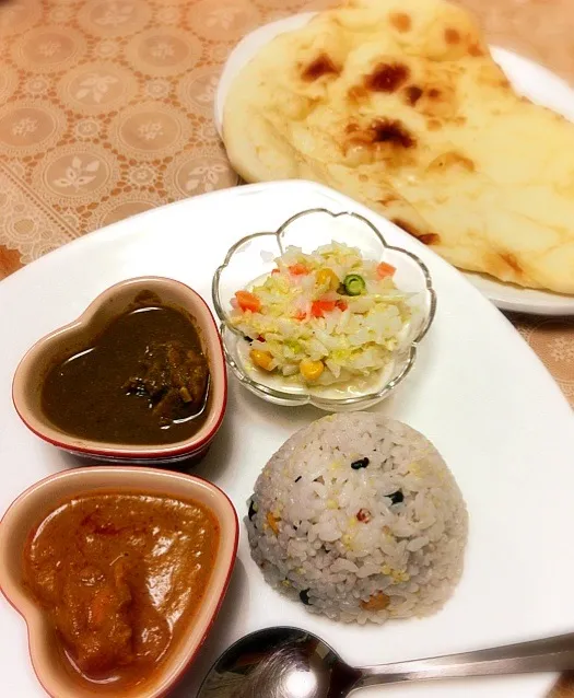 アールティのチキンカレーとほうれん草カレー|海松さん