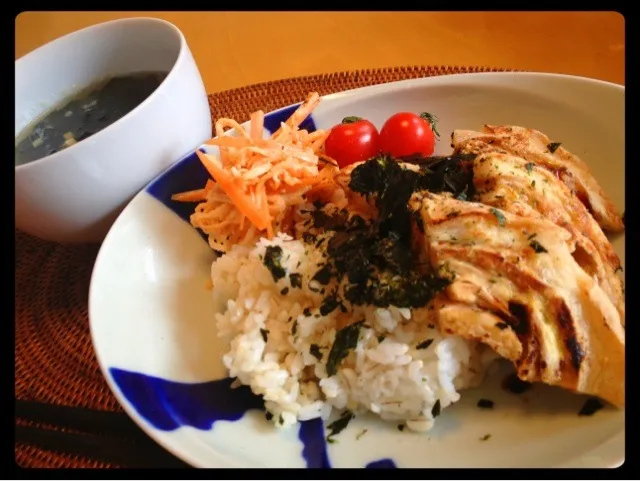 おうちで乾物ランチ☆  車麩で焼肉丼風、切り干しコチュマヨサラダ、ワカメスープ|松浦有里さん