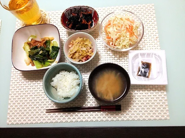 厚揚げ、ねぎ、ちんげん菜の味噌炒め|ゆうきさん