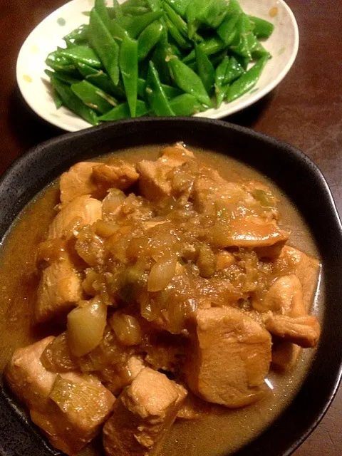 鮪の醤油麹煮、平いんげん炒め|appleさん