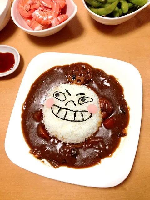 旦那くん誕生日おめでとう！ムーンカレー☆|ヌーちゃんさん