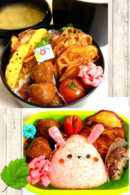 Snapdishの料理写真:旦那サマと末っ子ᑦᑋᵃᵑ✼ のお弁当|ゆりっぺ⋆*❁さん