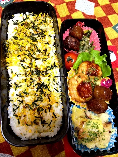 1/18今週最後、海苔たまごはんと適当弁当\(//∇//)\|さゆママさん