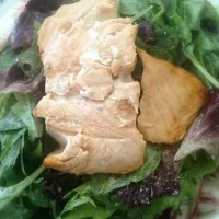 Grilled Salmon with Mixed Greens|Healthy eatingさん