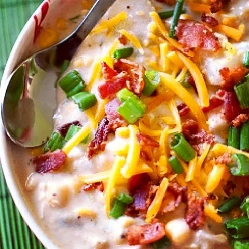 Snapdishの料理写真:Bacon,sweetcorn & cheese chowder|Wityさん