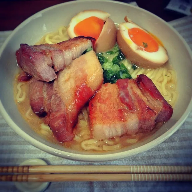 Snapdishの料理写真:『マルちゃん正麺（味噌味）』。インスタントとは思えない麺のコシ！！|ころちゃんさん