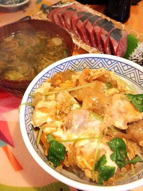 Snapdishの料理写真:旦那特製！親子丼定食|むーさん