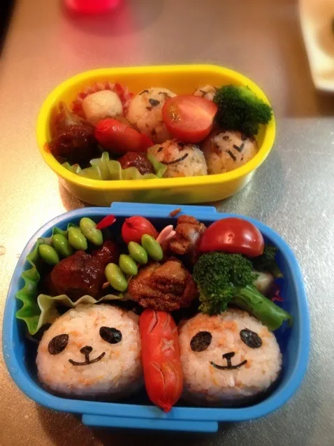 Snapdishの料理写真:保育園の遠足お弁当 パンダ|たっけいさん