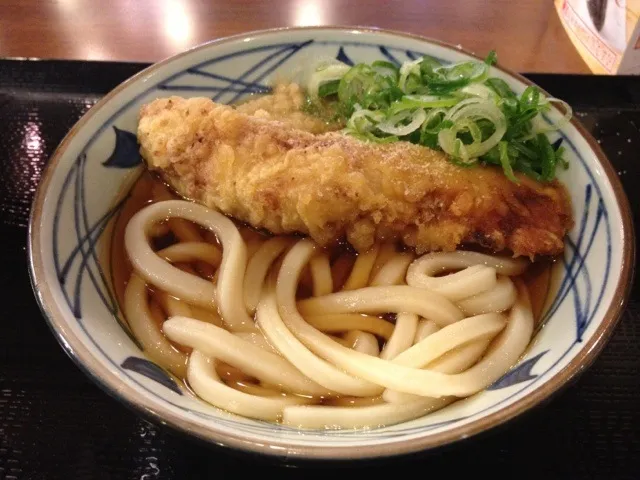 ぶっかけうどん + かしわ天を頂きました。|momongatomoさん