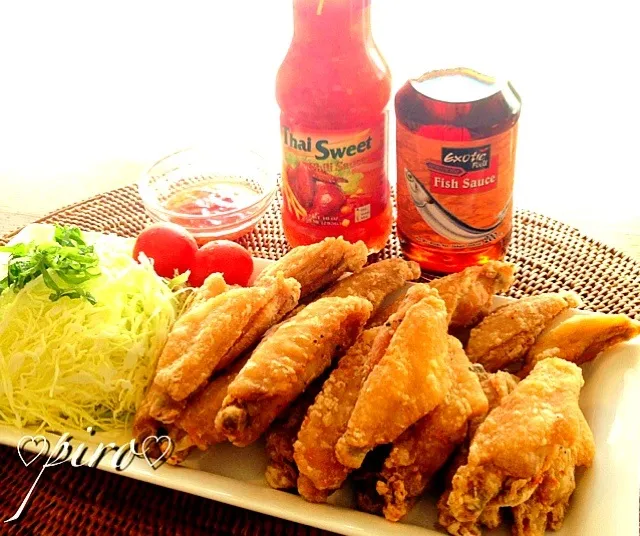 ไก่ทอดน้ำปลา とりナンプラー揚げ  Thai chicken fried pla source|ピロさん