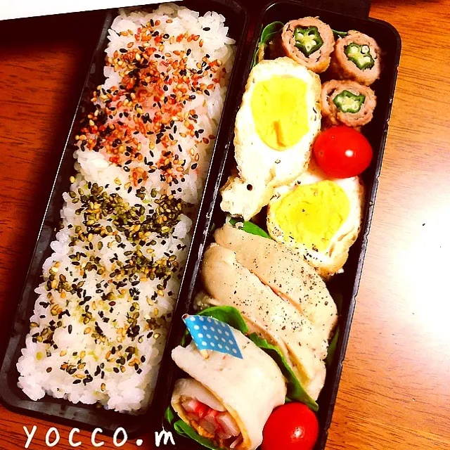 Snapdishの料理写真:オクラの肉巻き弁当☆0121|よっこさん