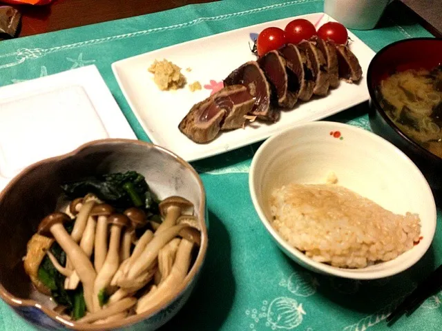 鰹のたたきと小松菜のおひたし和定食|裕子さん