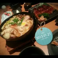 Snapdishの料理写真:suki yaki and my favorite Unagi! for only 1 person but u can eat 3!!!|AkiraP souppagirlsさん