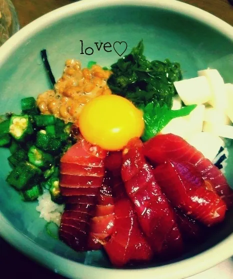 まぐろネバネバ丼‼‼|麻鈴さん