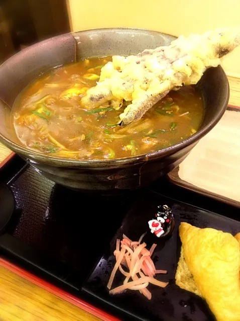 カレーうどんにナス天トッピング！|大阪カレー部長さん