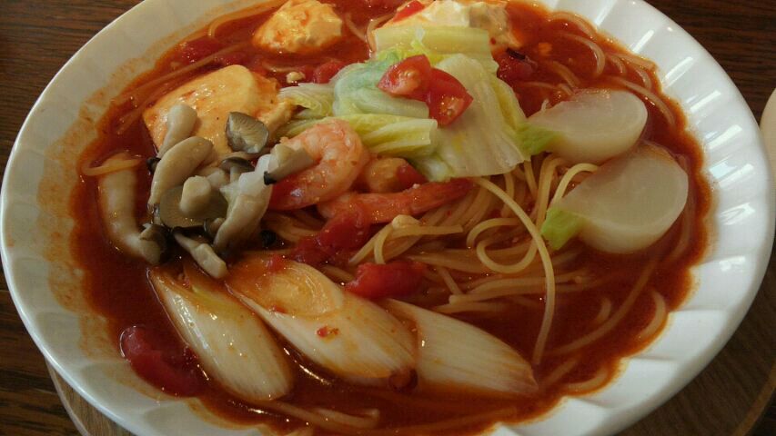 ランチ☆トマトと豆腐のパスタ