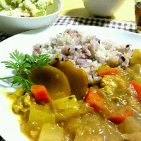 大根たっぷりカレー、生姜入り!