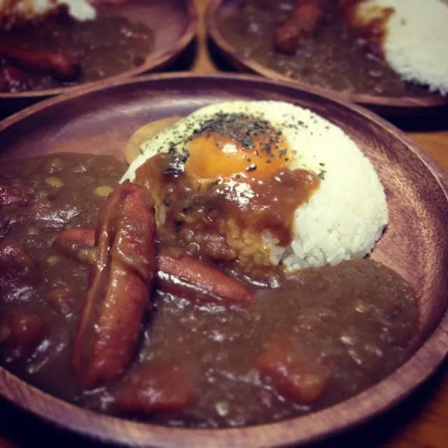 Snapdishの料理写真:まぁるく🌝まぁるく🌝チョリソカレー🌝|motomoguさん