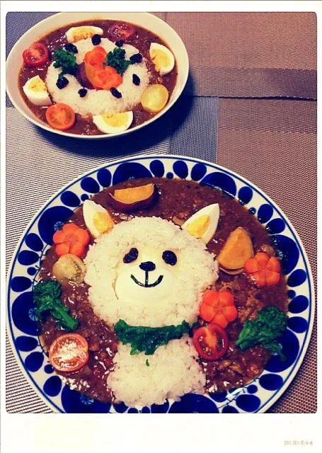 Snapdishの料理写真:アルパカカレーANDお花畑カレー|〜かもねぎポン酢食堂〜TOMOEさん