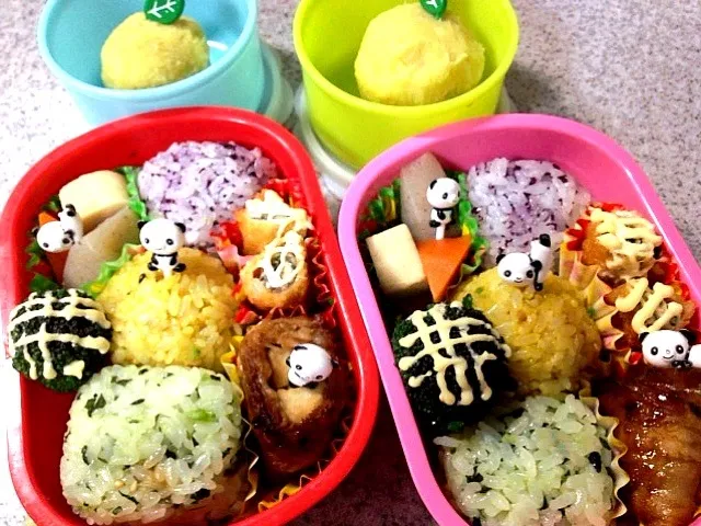 幼稚園のお弁当 1/23⁂三色おにぎり⁂|5児のママさん