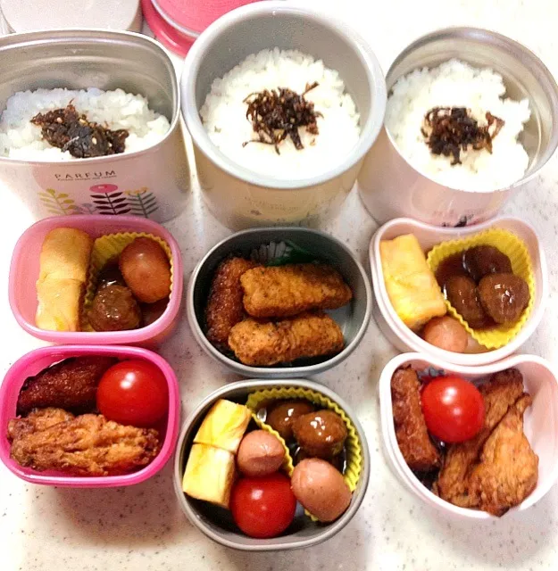 Snapdishの料理写真:彩り悪い子供達のお弁当^^;|釣り大好き♪さん